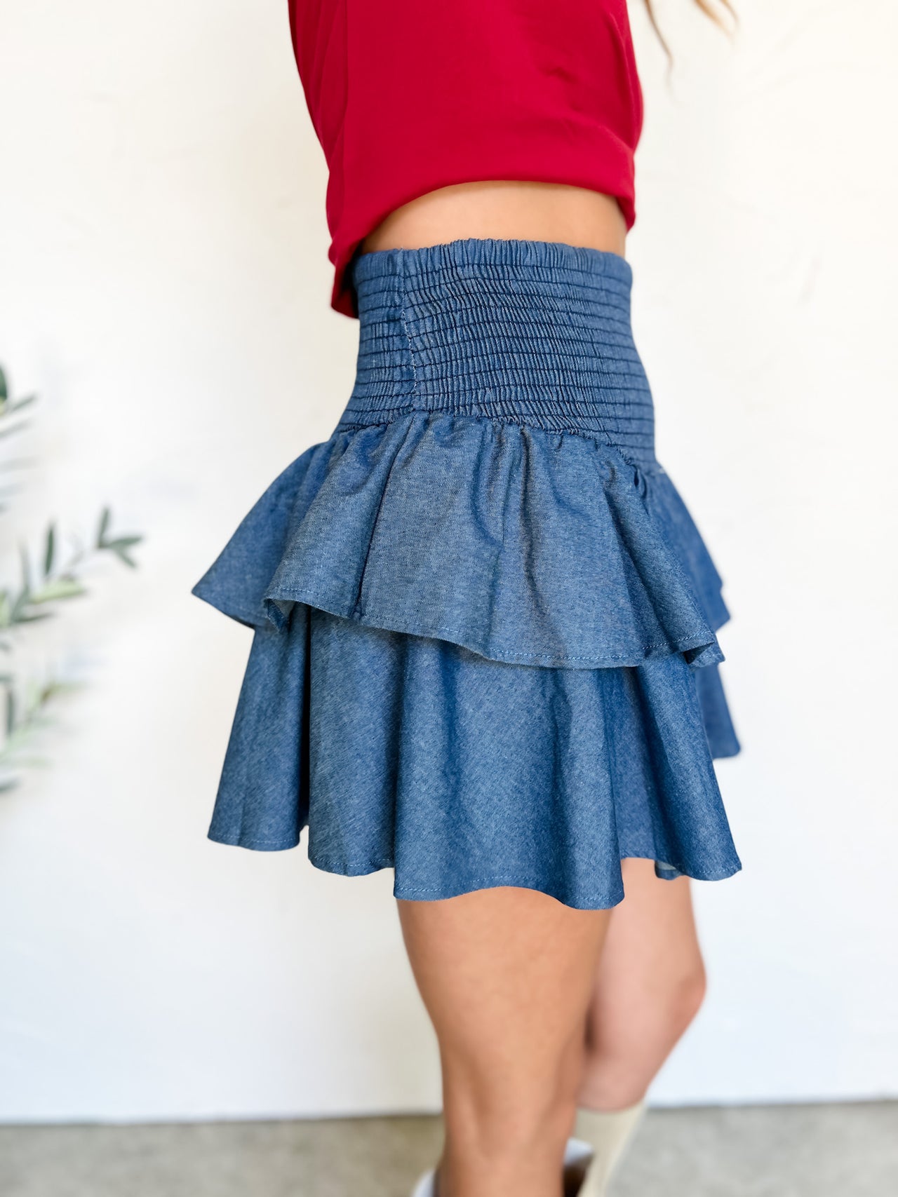 Stay Grateful Smocked Tiered Skirt