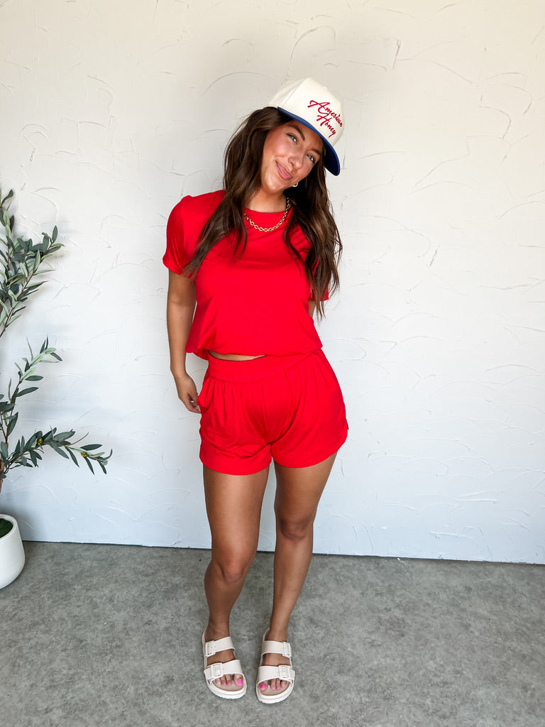 Here To Work Lounge Set- Red