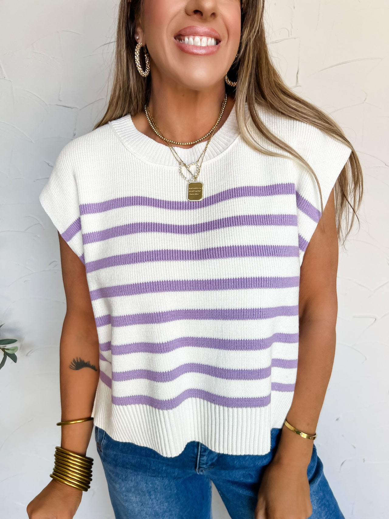 Here For The Moment Crew Neck Sweater- Lavender
