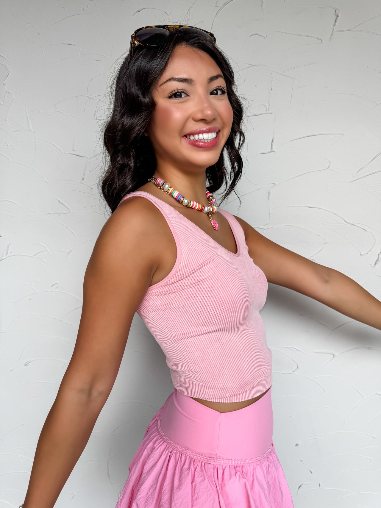 Girls Do It Better Ribbed Tank Top- Dusty Rose