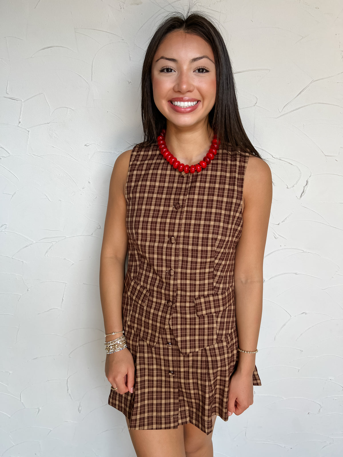 Give My Thanks Brown Checkered Set