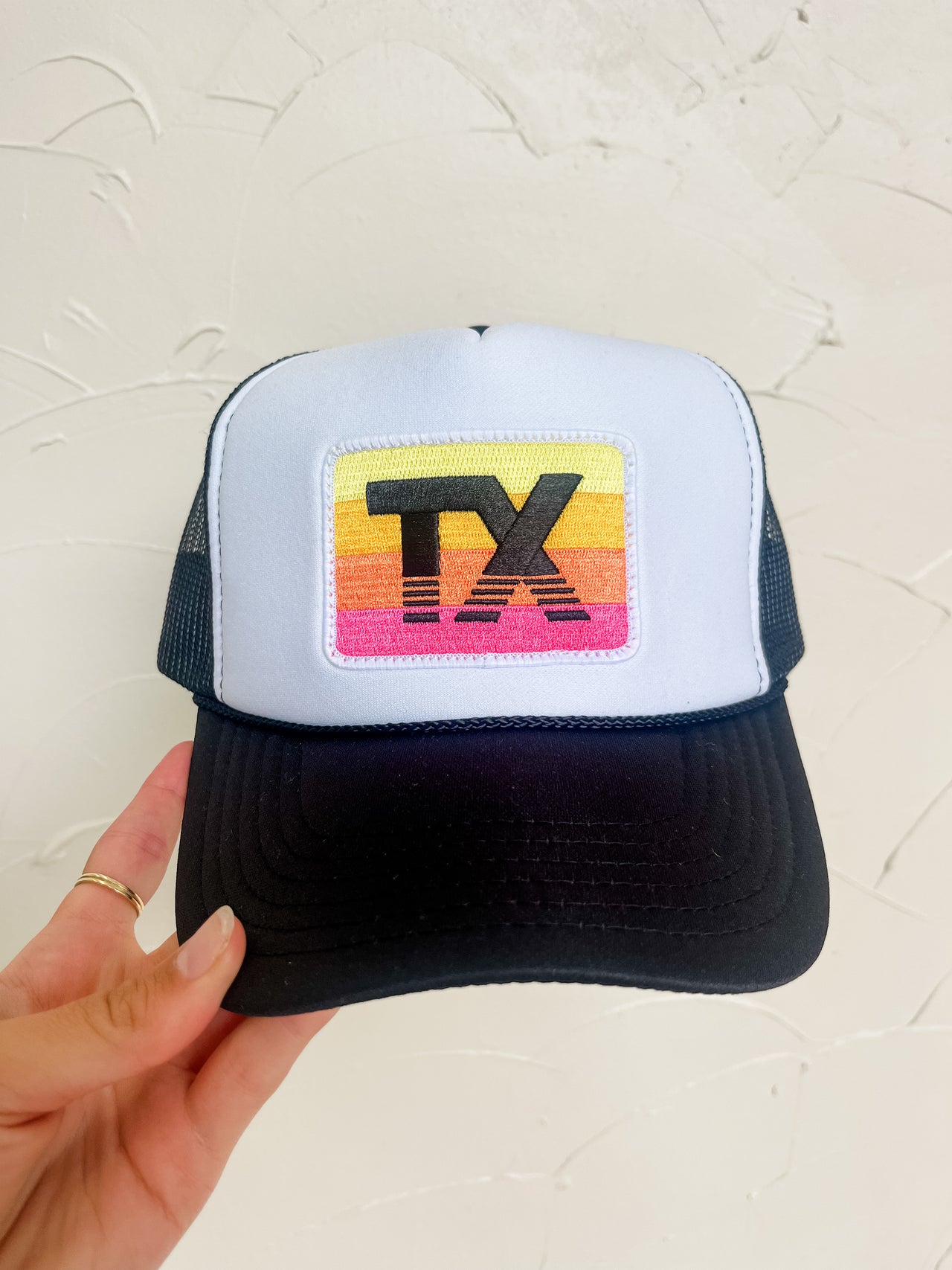 TX Horizon Patch Foam Hat- White/Black