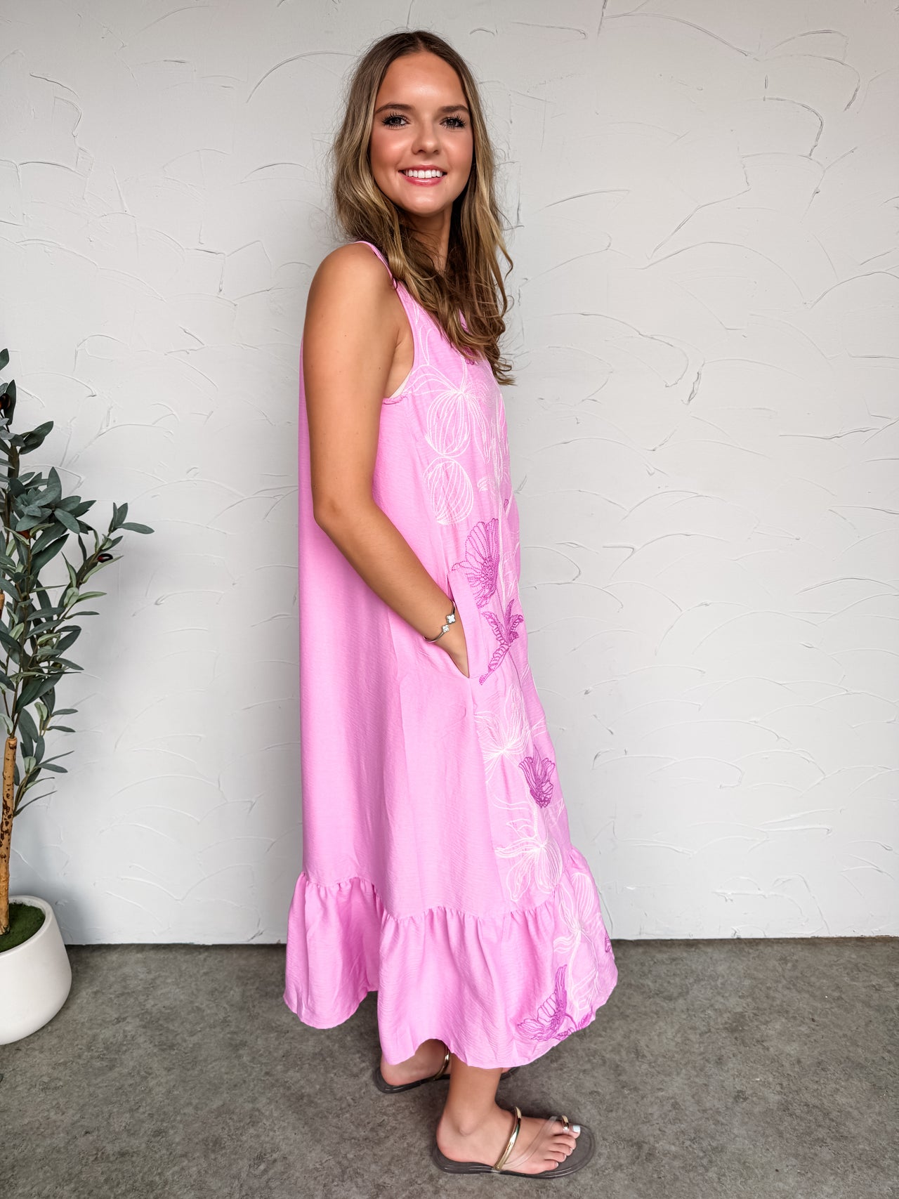 Do Your Part Floral Midi Dress