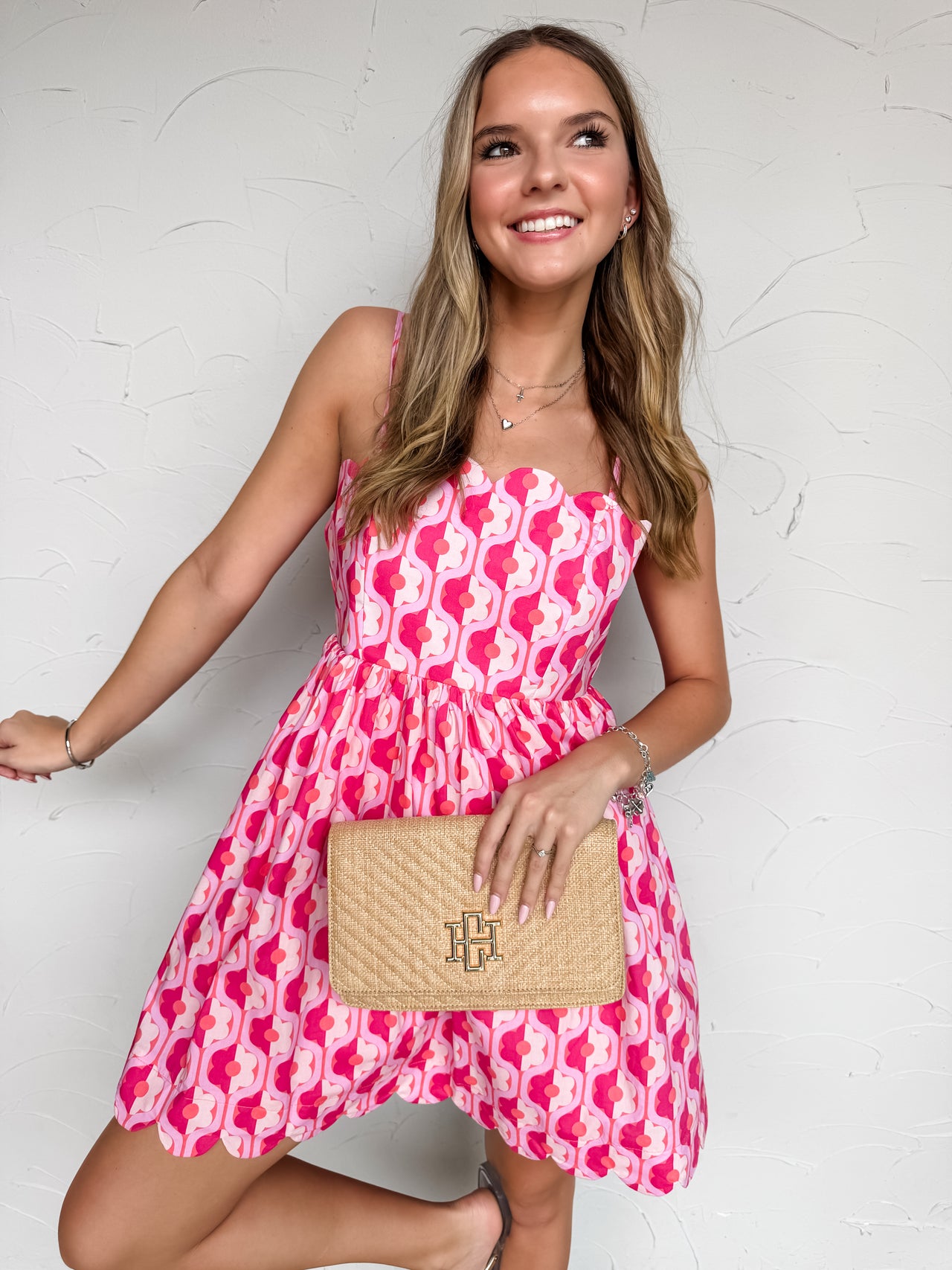 Simple Moments Red And Pink Mini Dress