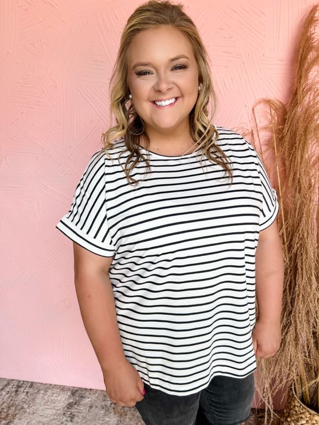 Cross My Path Striped Top