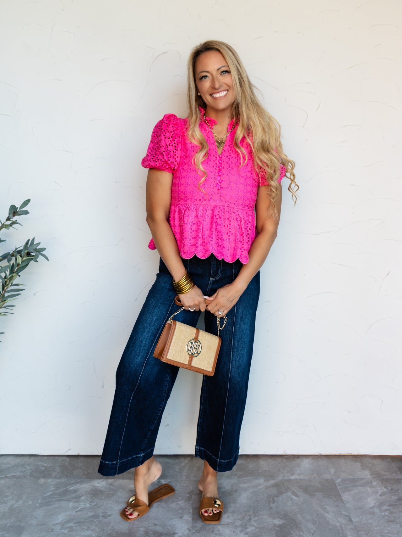 Loud And Clear Ruffle Hem Top- Hot Pink
