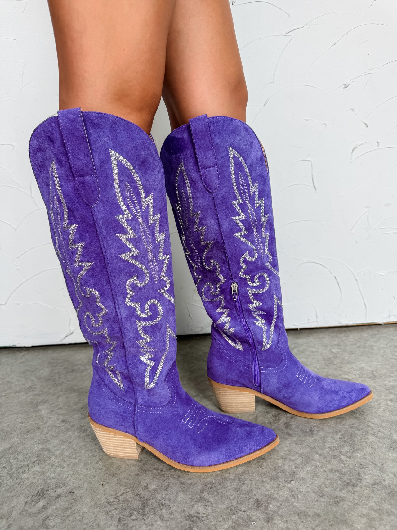 Lumira Purple Rhinestone Western Boots