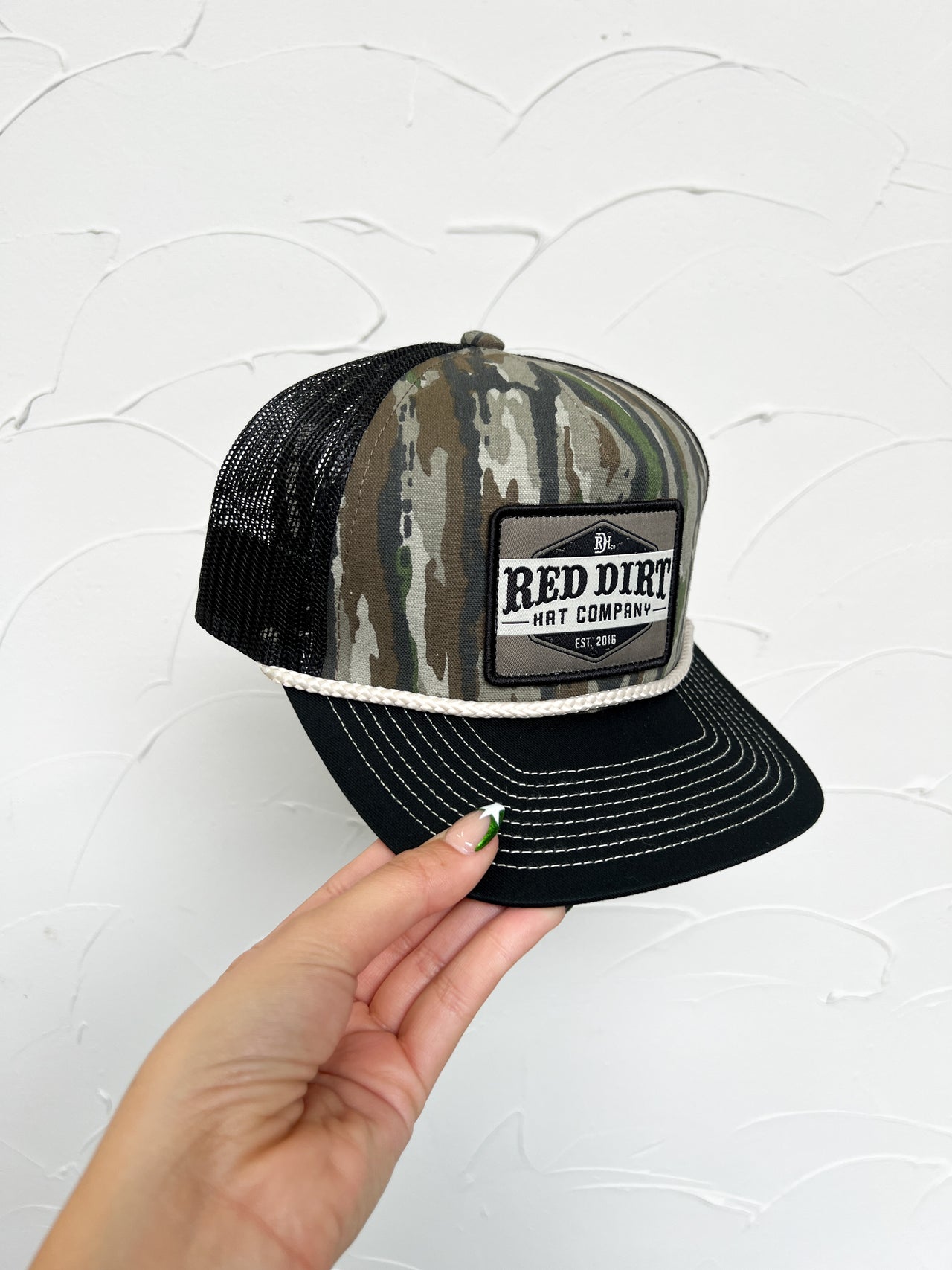 The Trapper Hat- Wooded Camo/Black