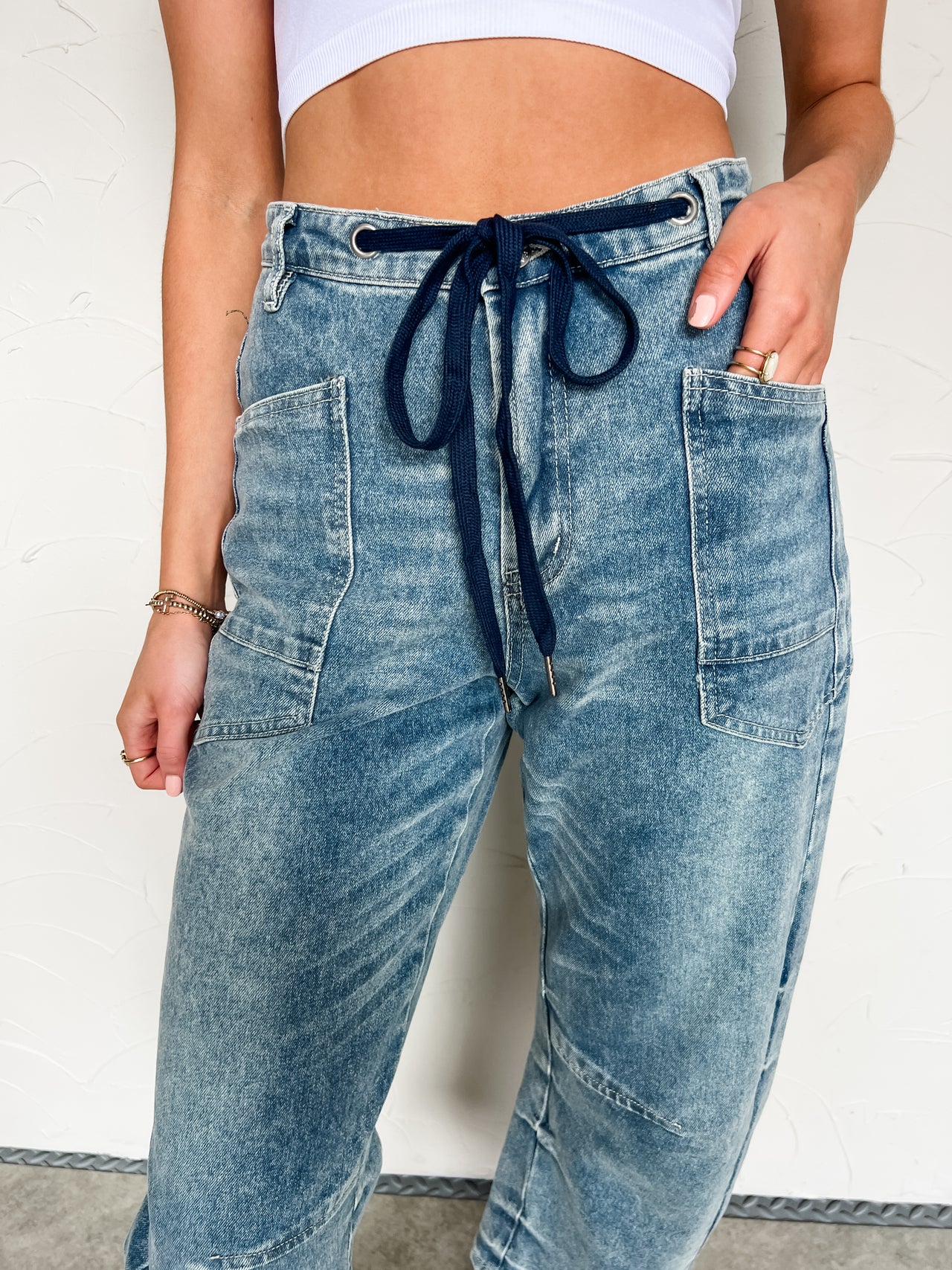 Keep You Close Mid Rise Barrel Jeans