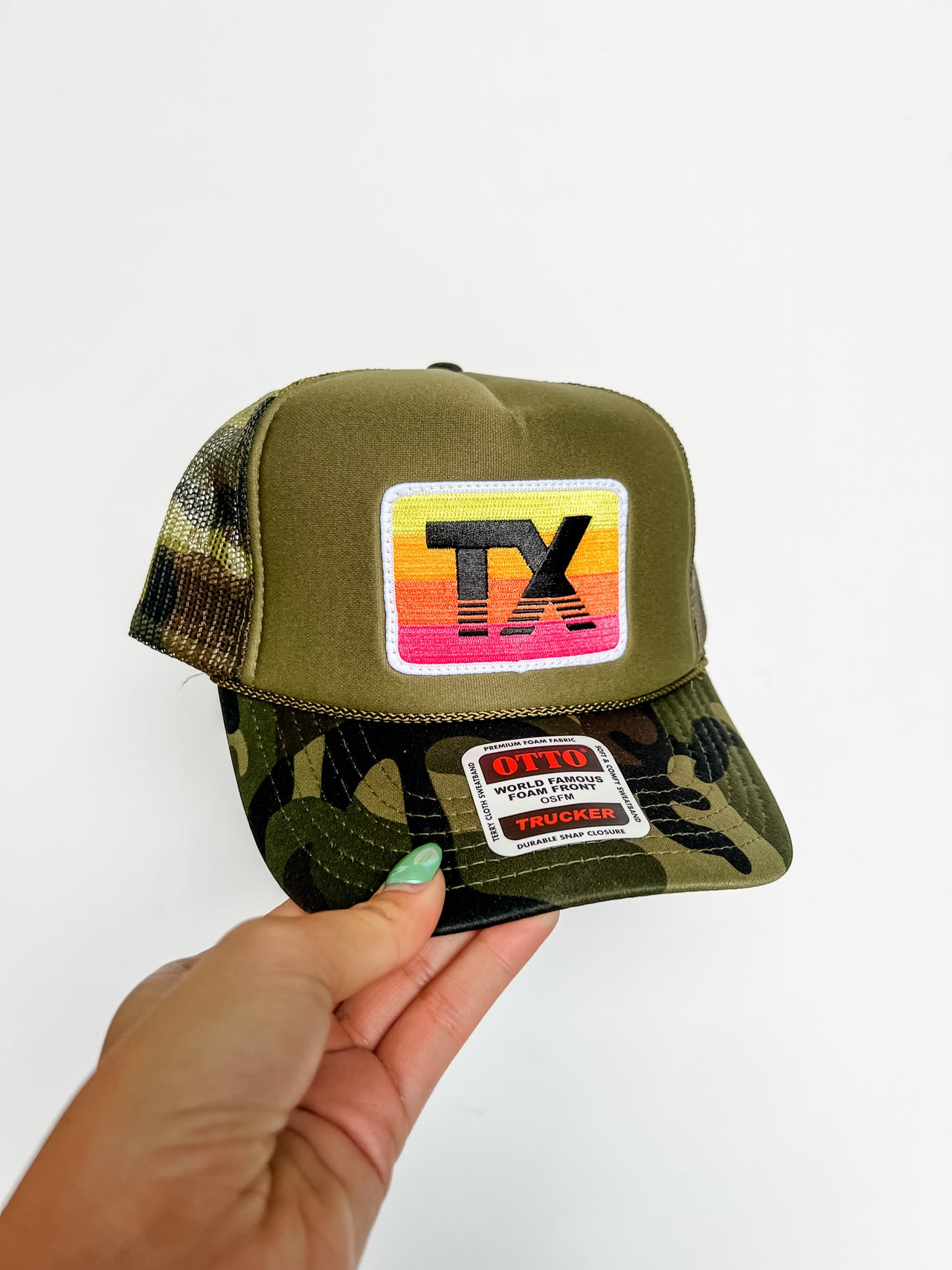 TX Horizon Patch Foam Hat- Camo Mesh/Green