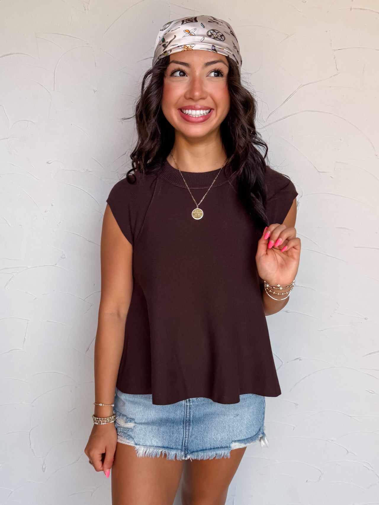 Fits Like A Glove Solid Flared Hem Knit Top