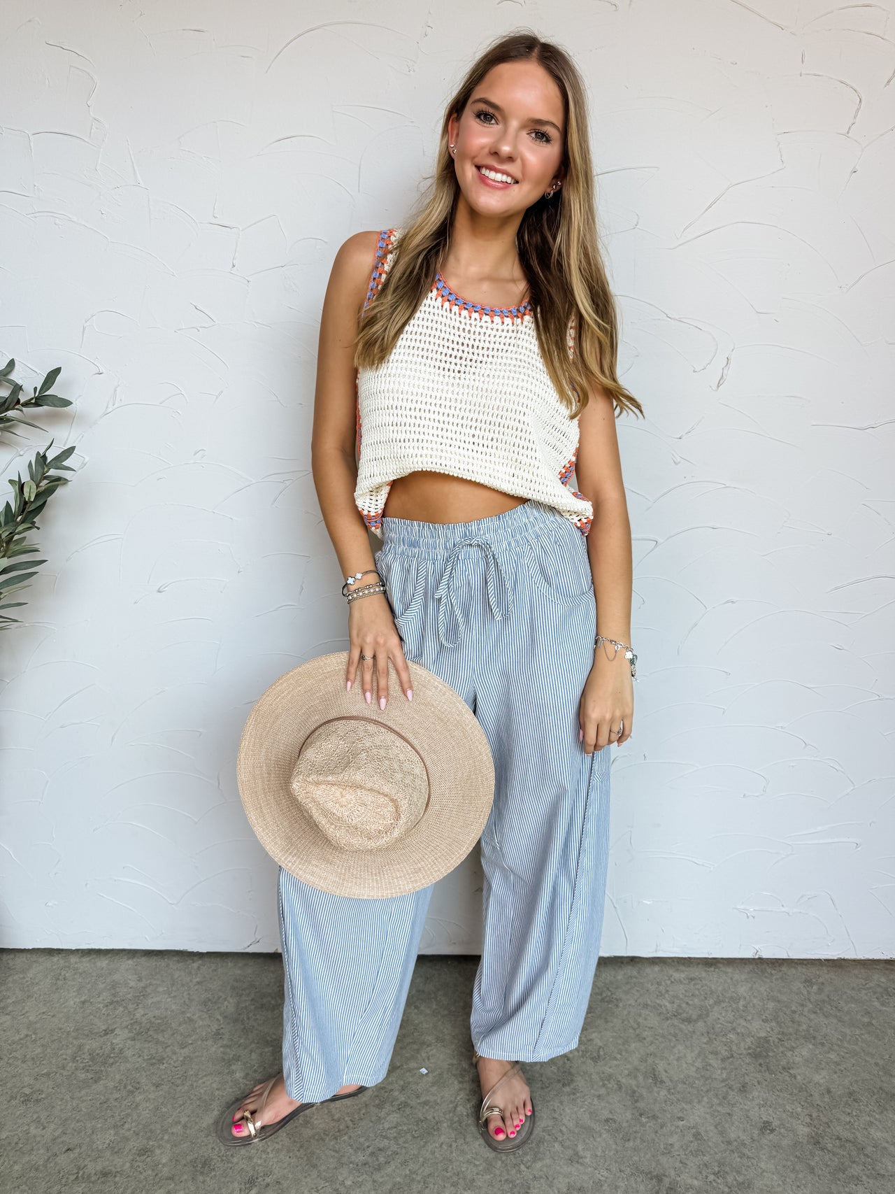 Summer Fun Contrast Trim Tank Top