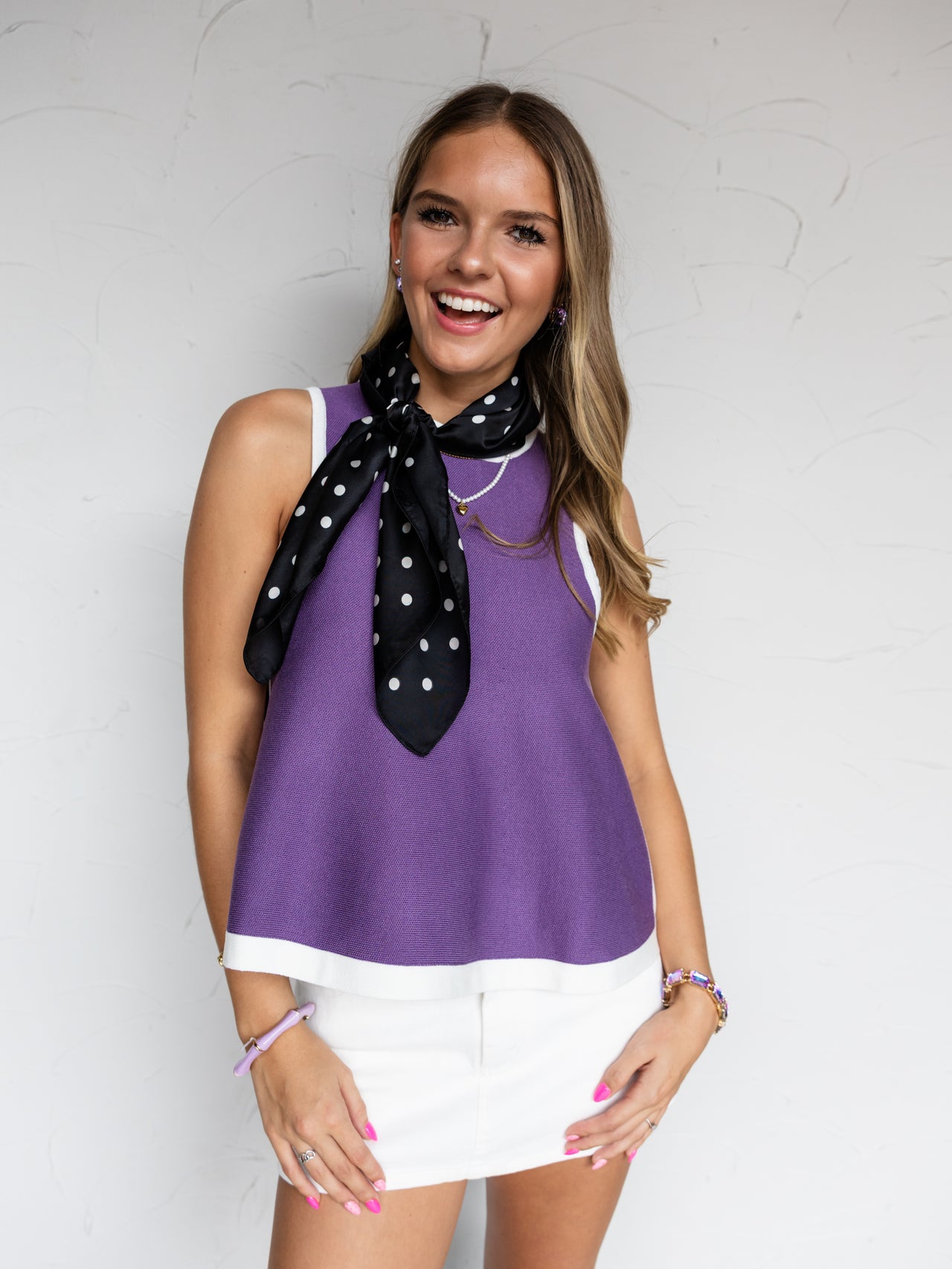 Want Some Happiness Contrast Trim Tank - Sugar Plum