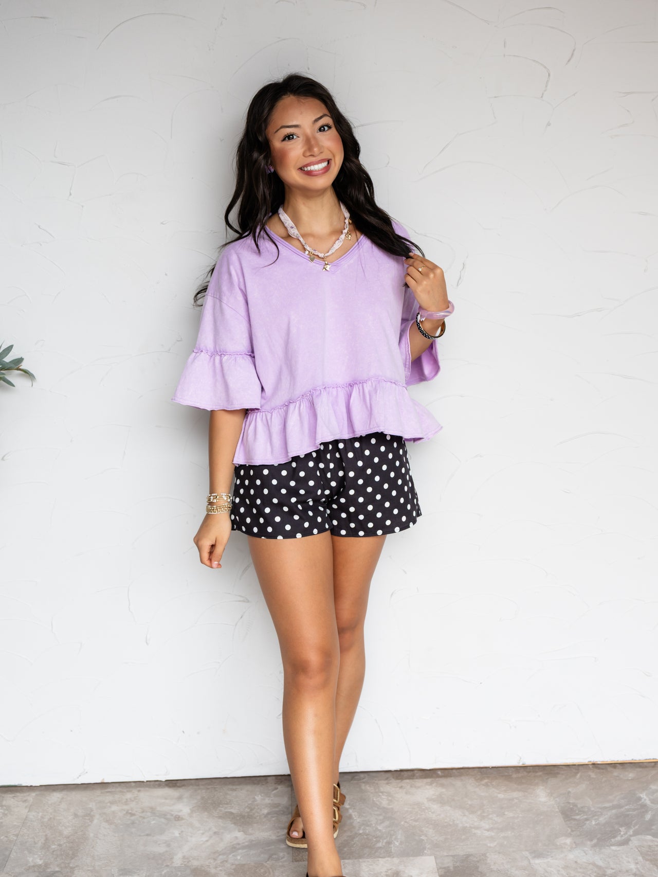 Stay On Track Mineral Washed Ruffle Top