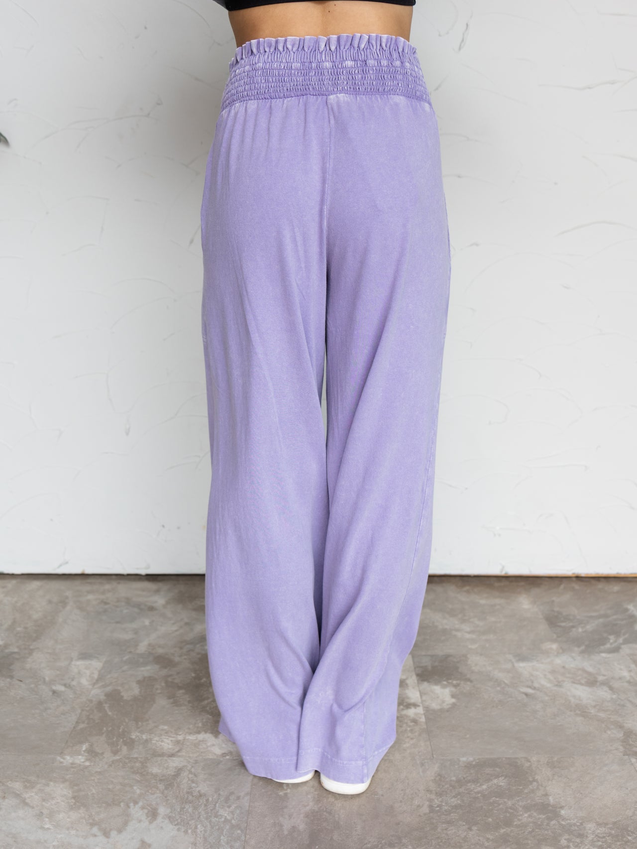 Stay Sweet Flowy Pants- Dusty Purple