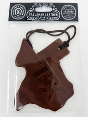 Texas shaped car freshie scent Leather 