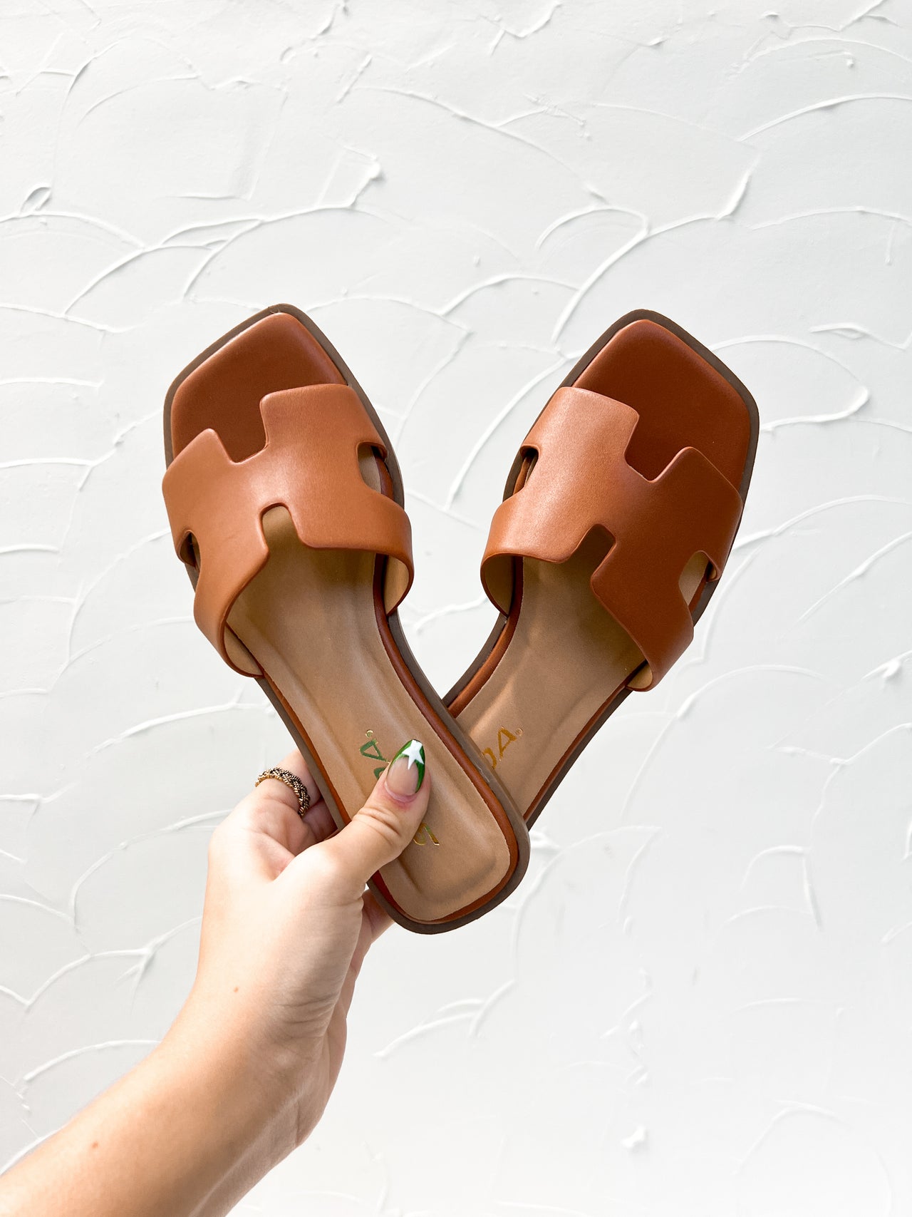 Knit Sandals- Cognac