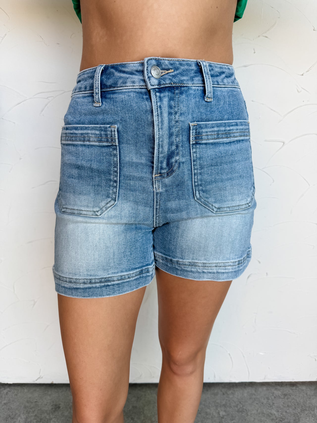 Watch This Denim Roll Up Shorts