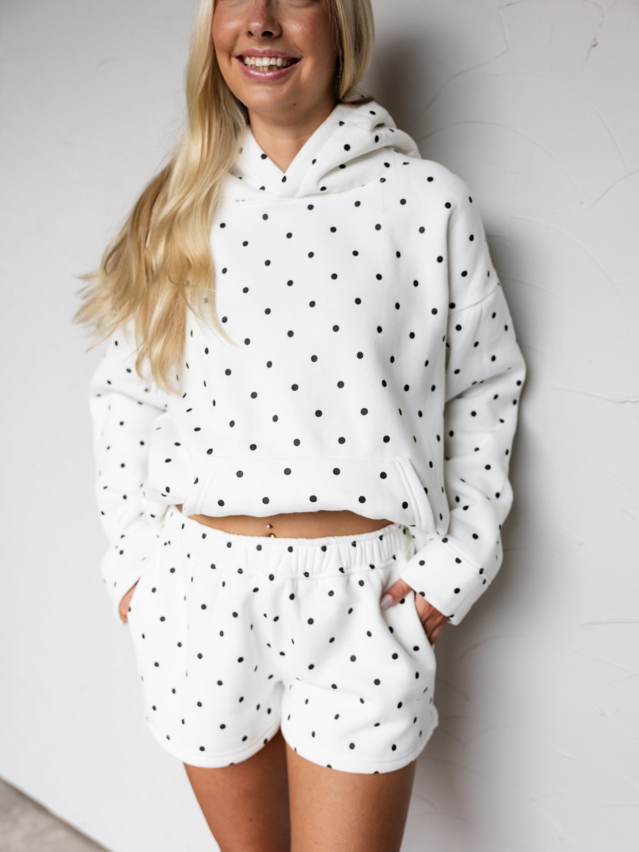 Call Me Cute Polka Dot Set- Off White/Black