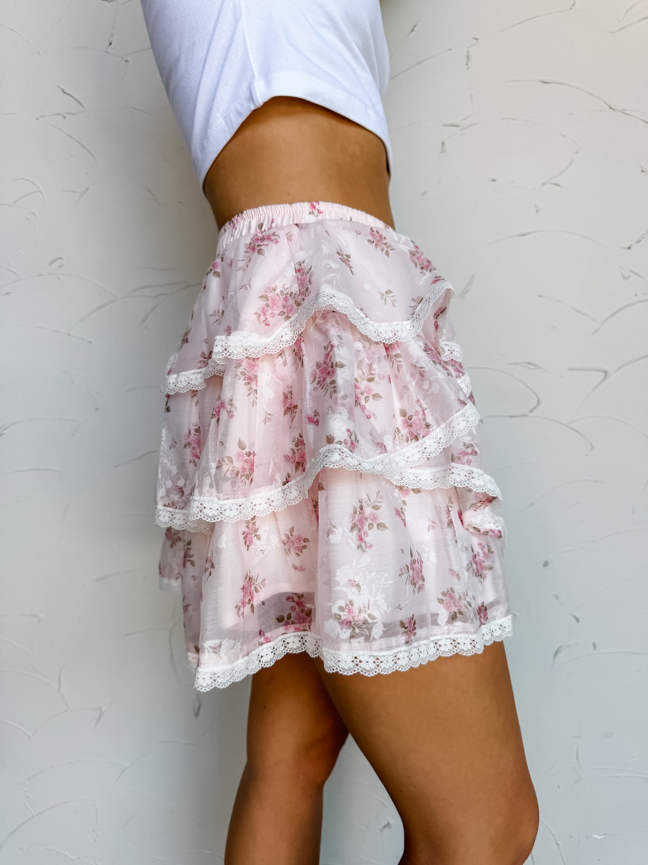 In Full Bloom Floral Layered Skirt
