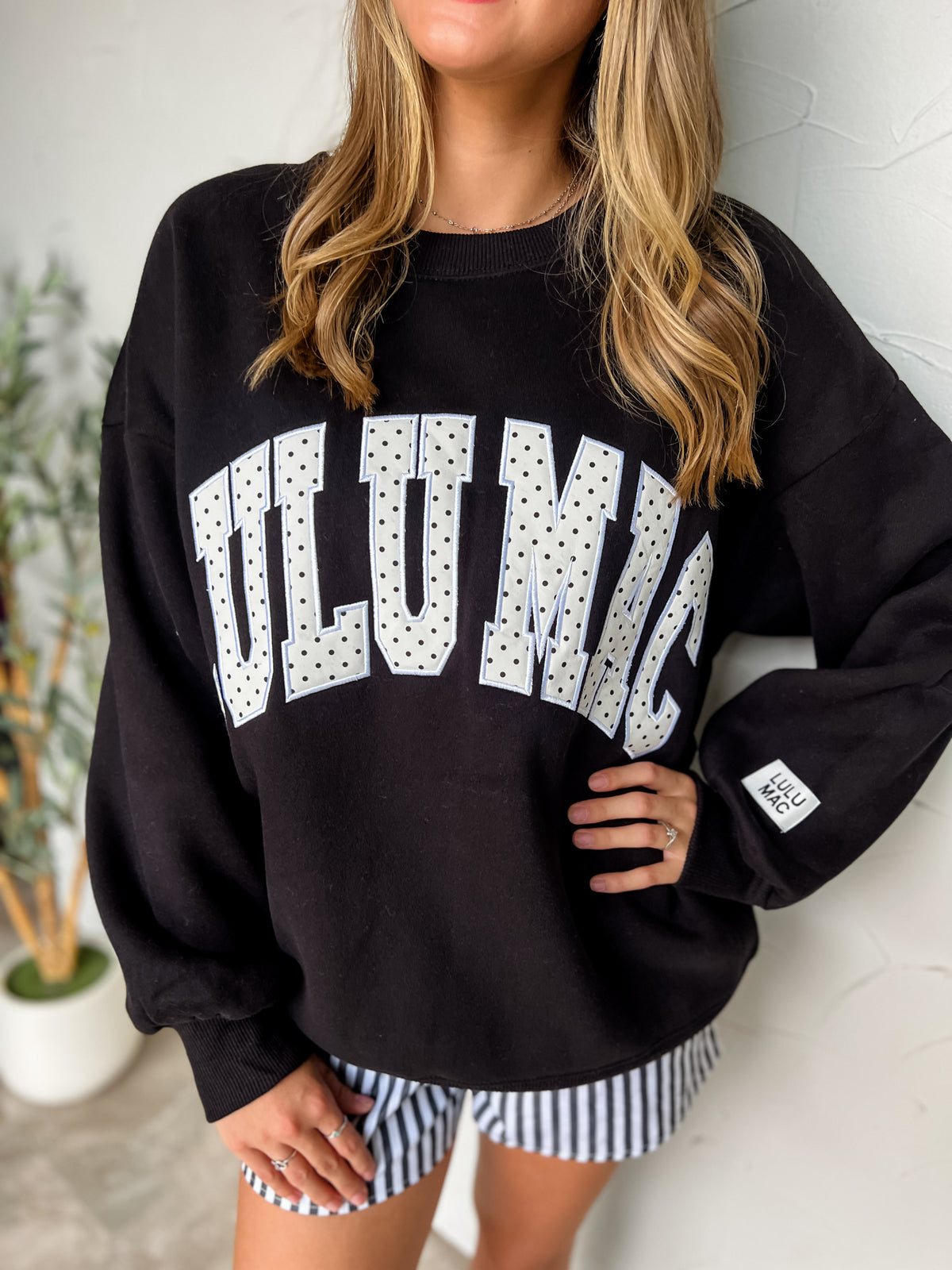 Lulu Mac Polka Dot Sweatshirt- Black/White