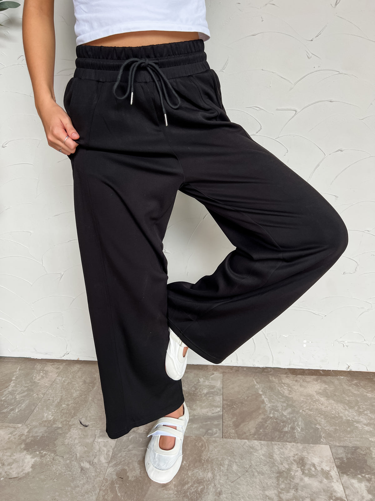It Always Matters Wide Leg Pants- Black