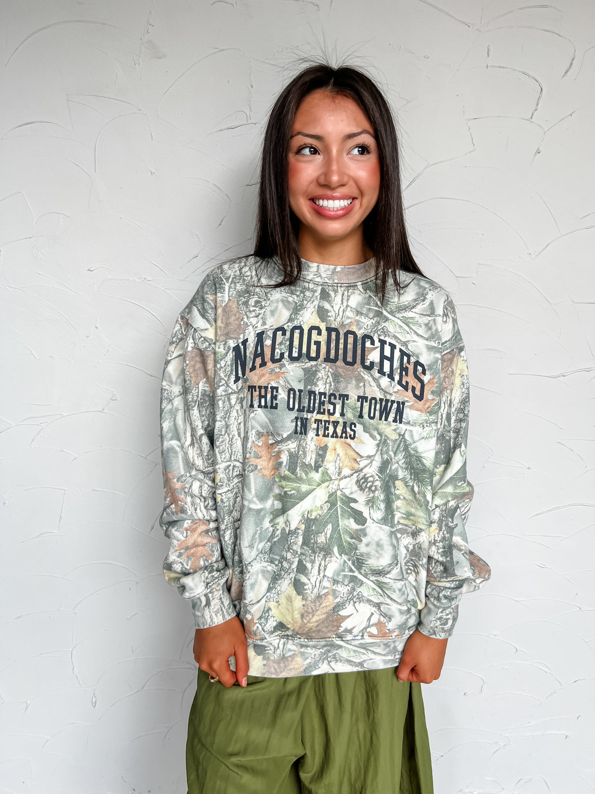 Nacogdoches Vintage Wood Camo Sweatshirt
