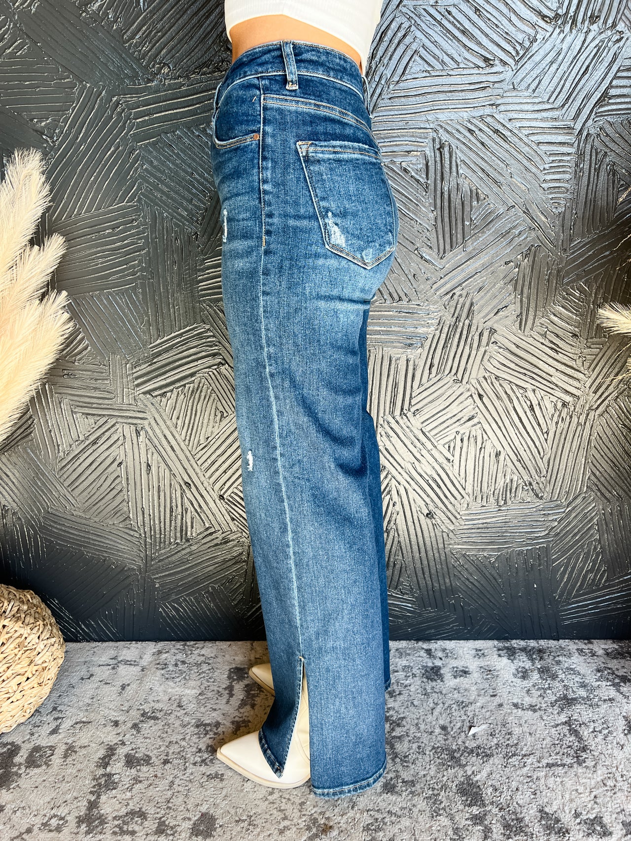 Never Miss A Beat Side Slit Jeans
