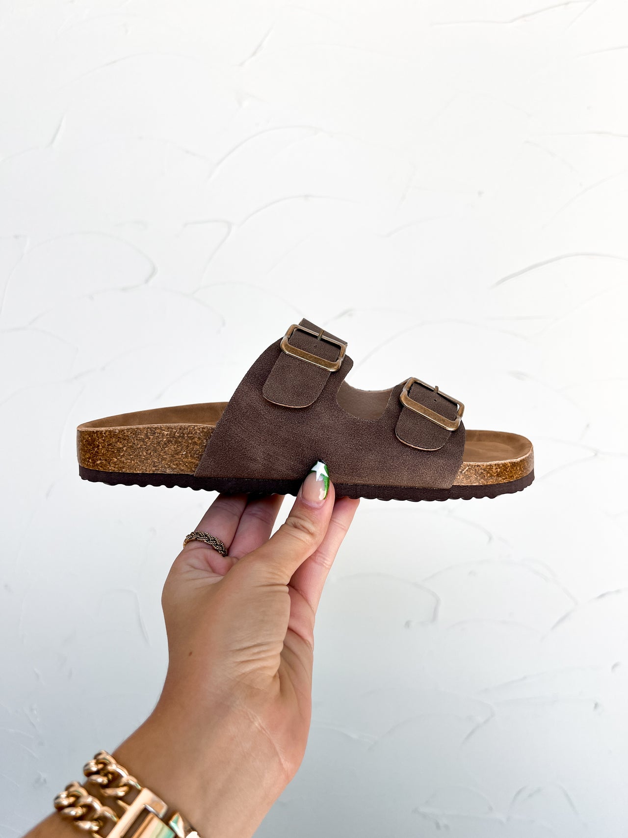 Shining Slip on Sandal- Brown