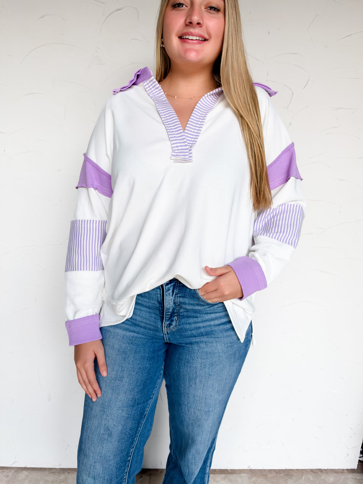 Quite A Transformation Color Block Top