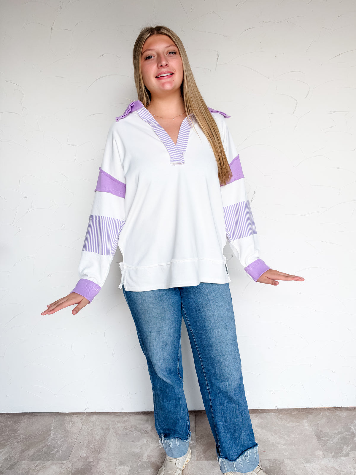 Quite A Transformation Color Block Top