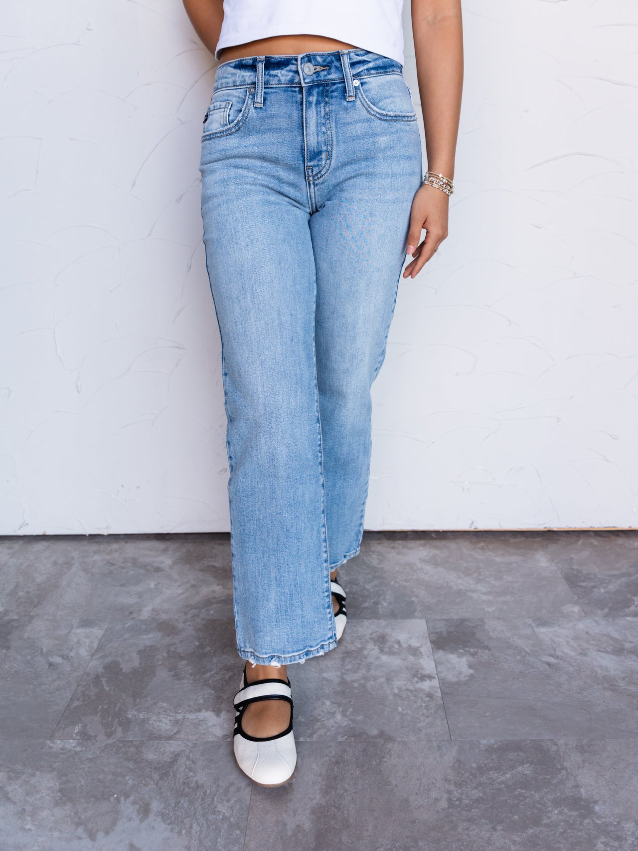 Walk With Me Ultra High Rise Wide Leg Jeans - Medium Wash