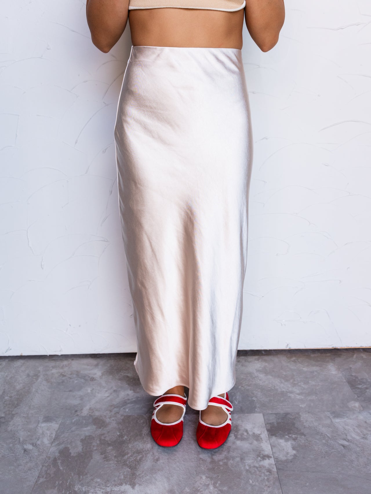 Share Some Love Midi Skirt - Champagne