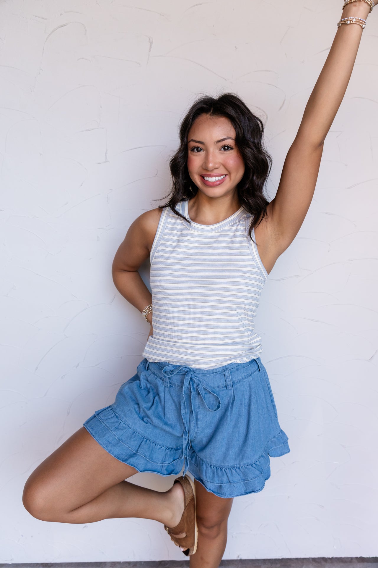 Sweeten The Truth Racer Back Tank- Blue