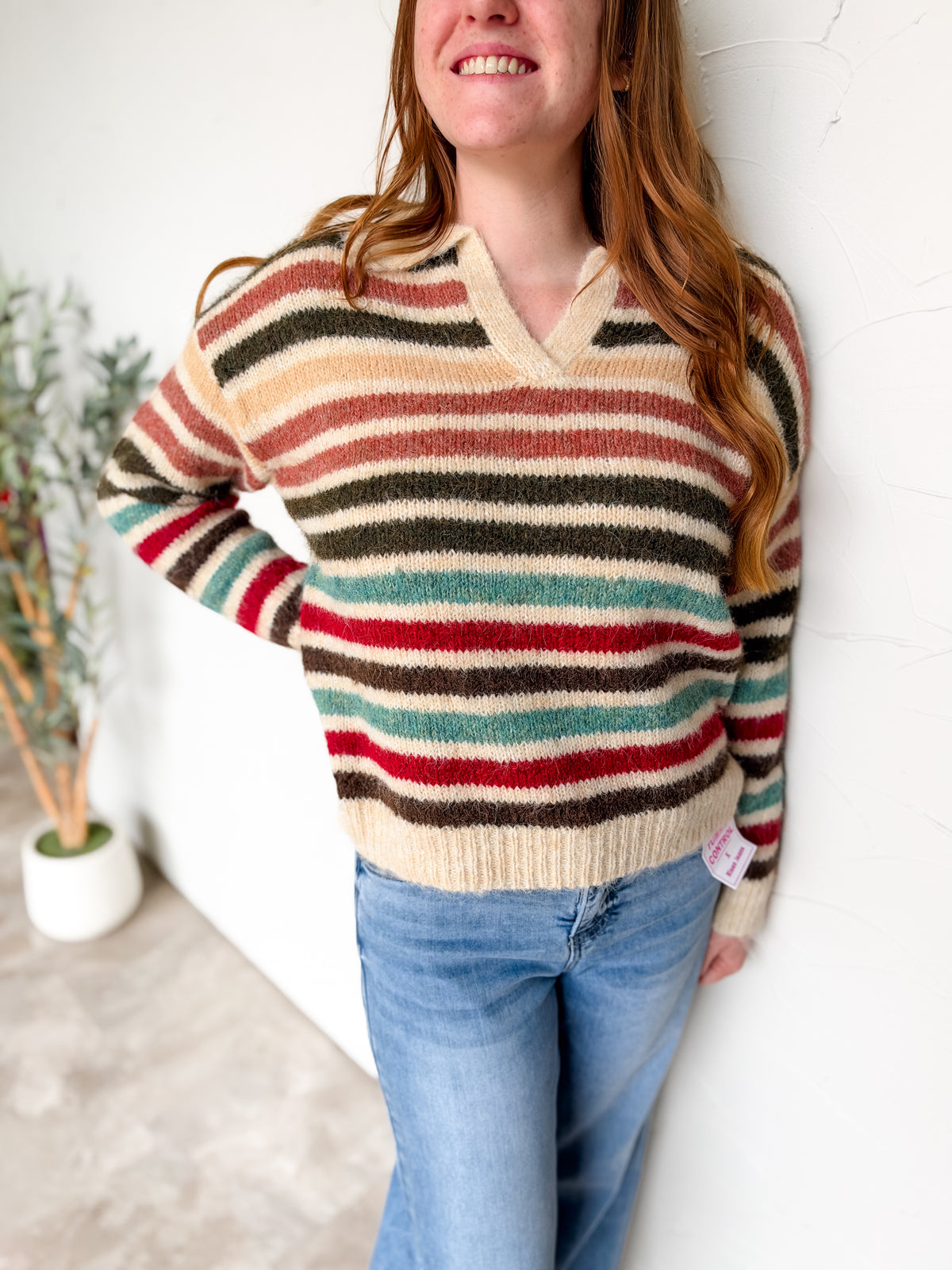 Meant To Be Together Vintage Striped Sweater