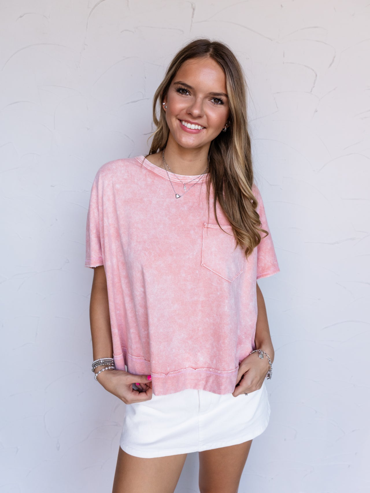 Simply Can't Resist Halo Washed Oversized Top - Tan Rose