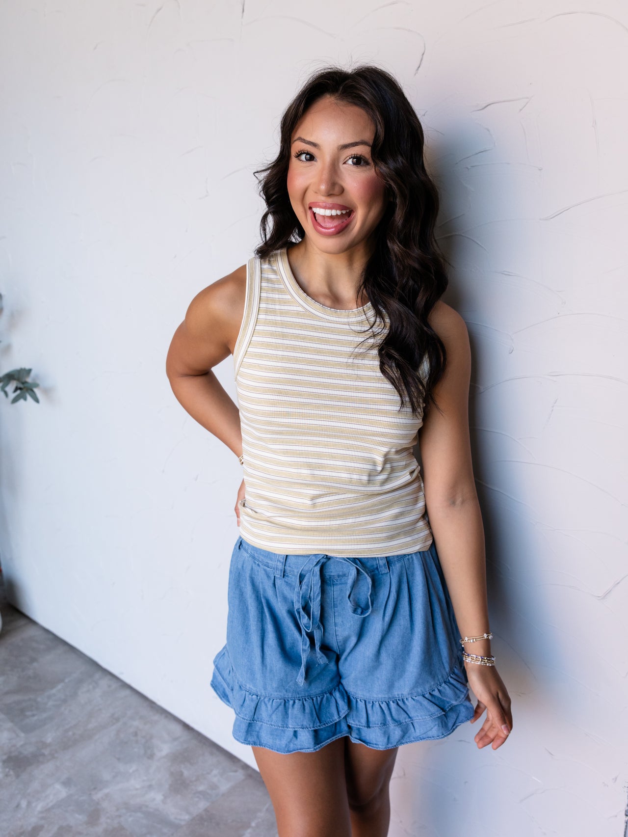 Sweeten The Truth Racer Back Tank- Mustard