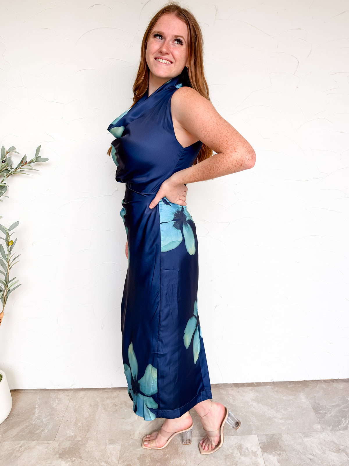 Darling Daydream Cowl Neck Midi Dress