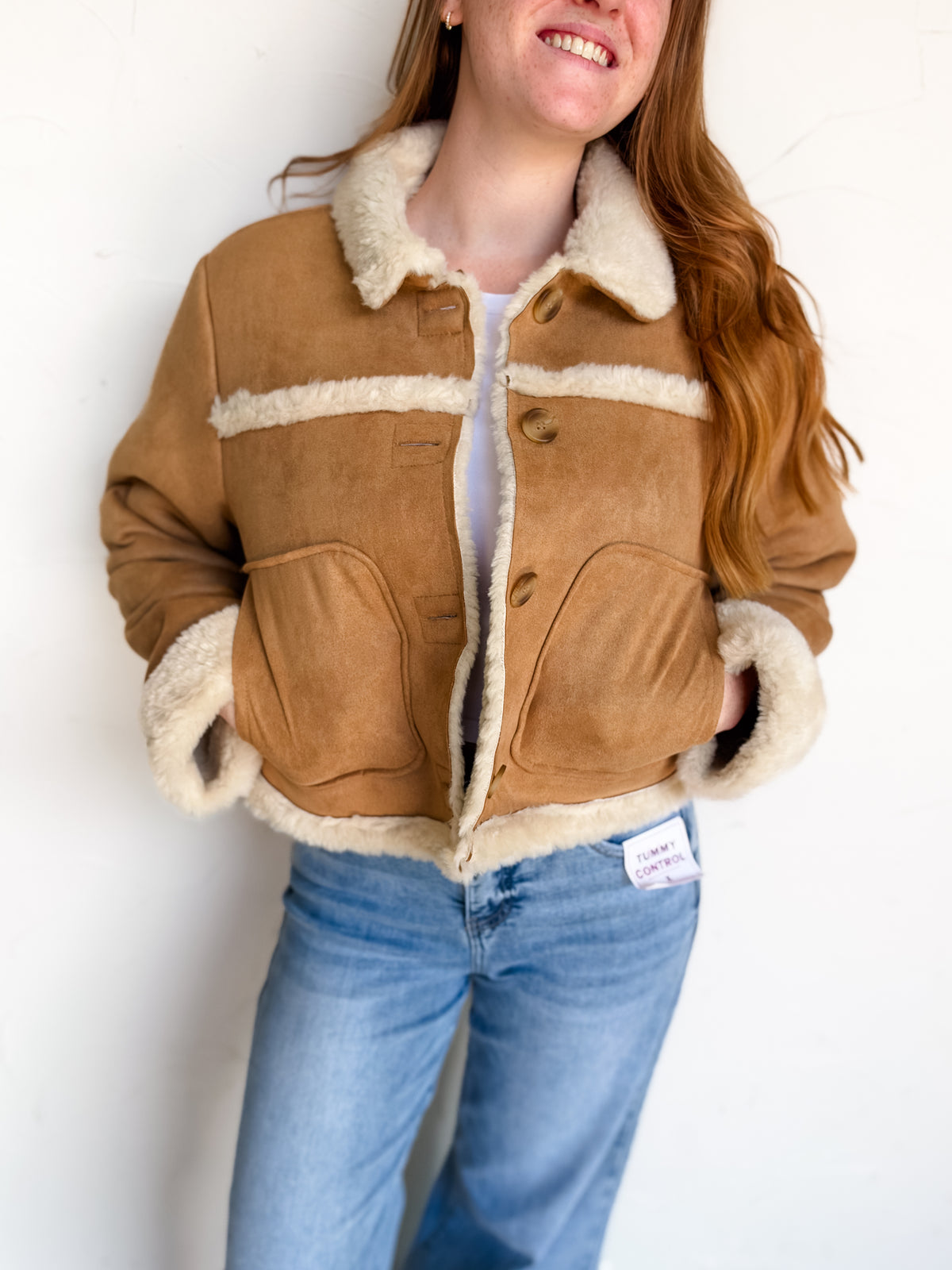 Ranch Wife Era Shearling Suede Jacket