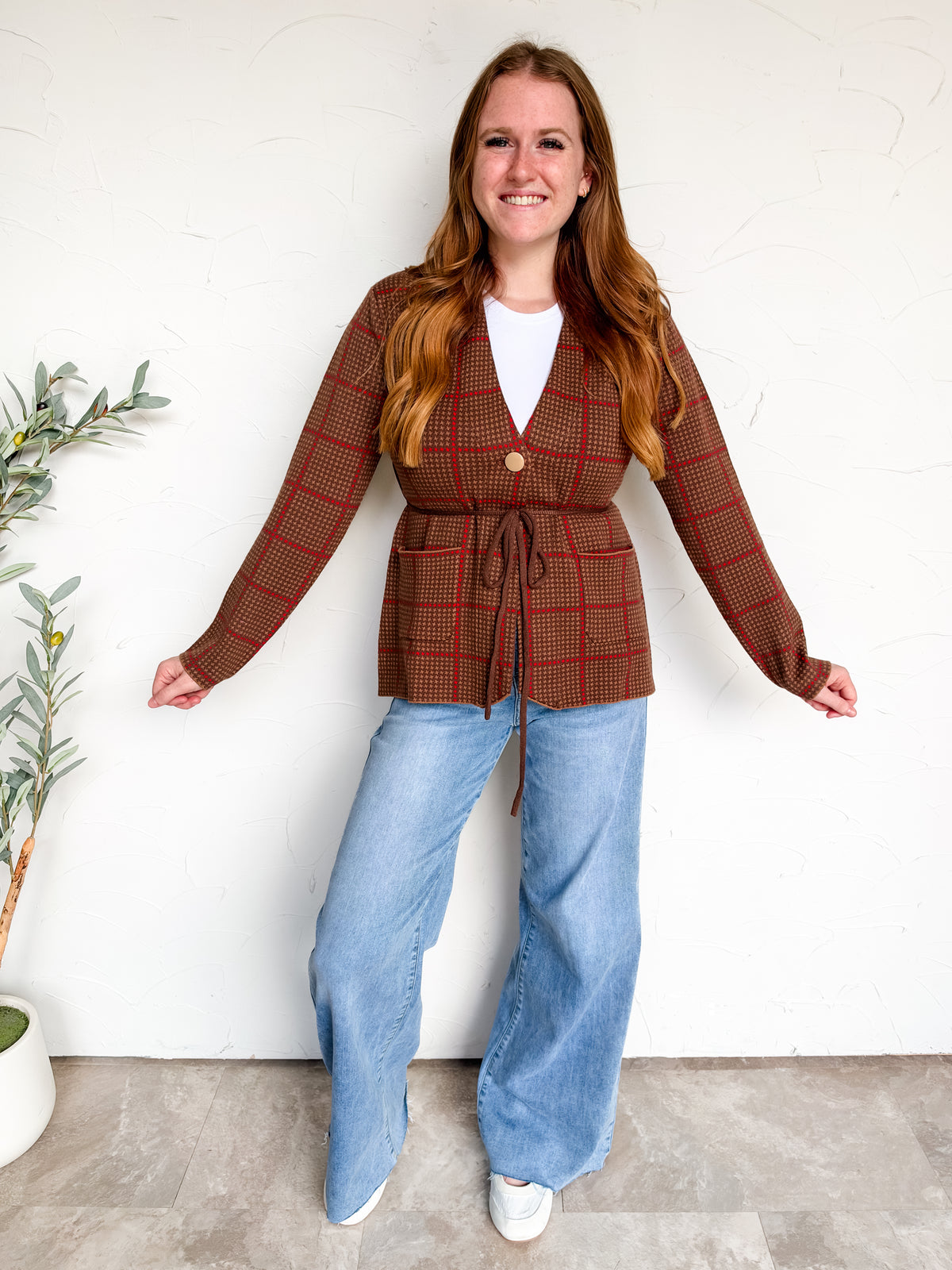 Give Me A Hug Plaid Wrap Jacket