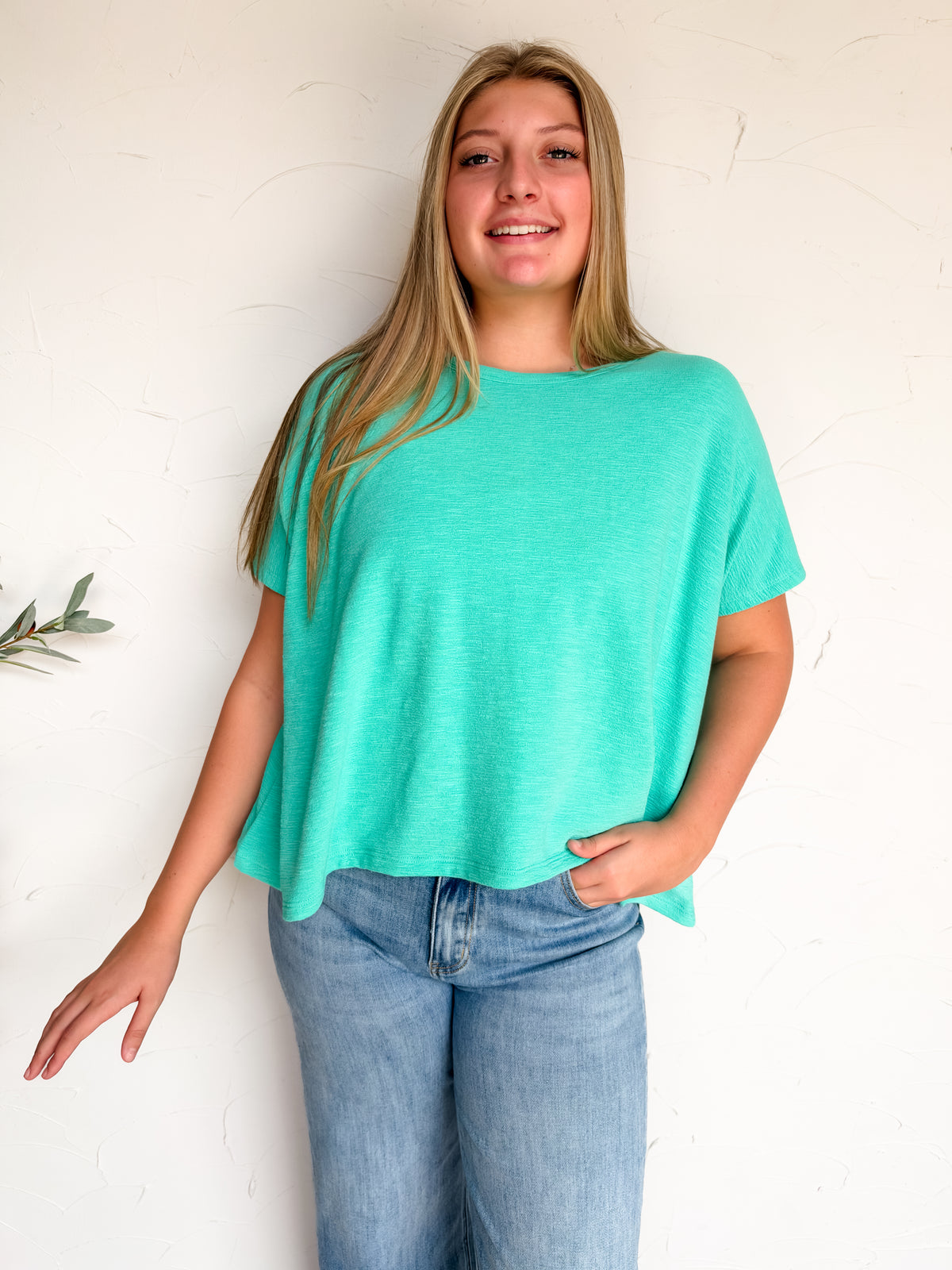 On My Own Oversized Boxy Top- Mint