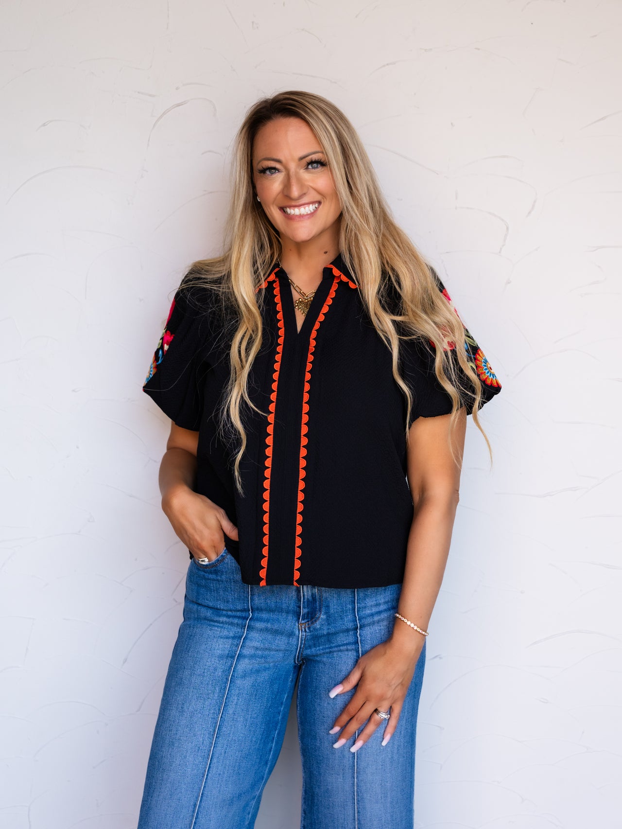 Be The Movement Floral Puff Sleeve Top