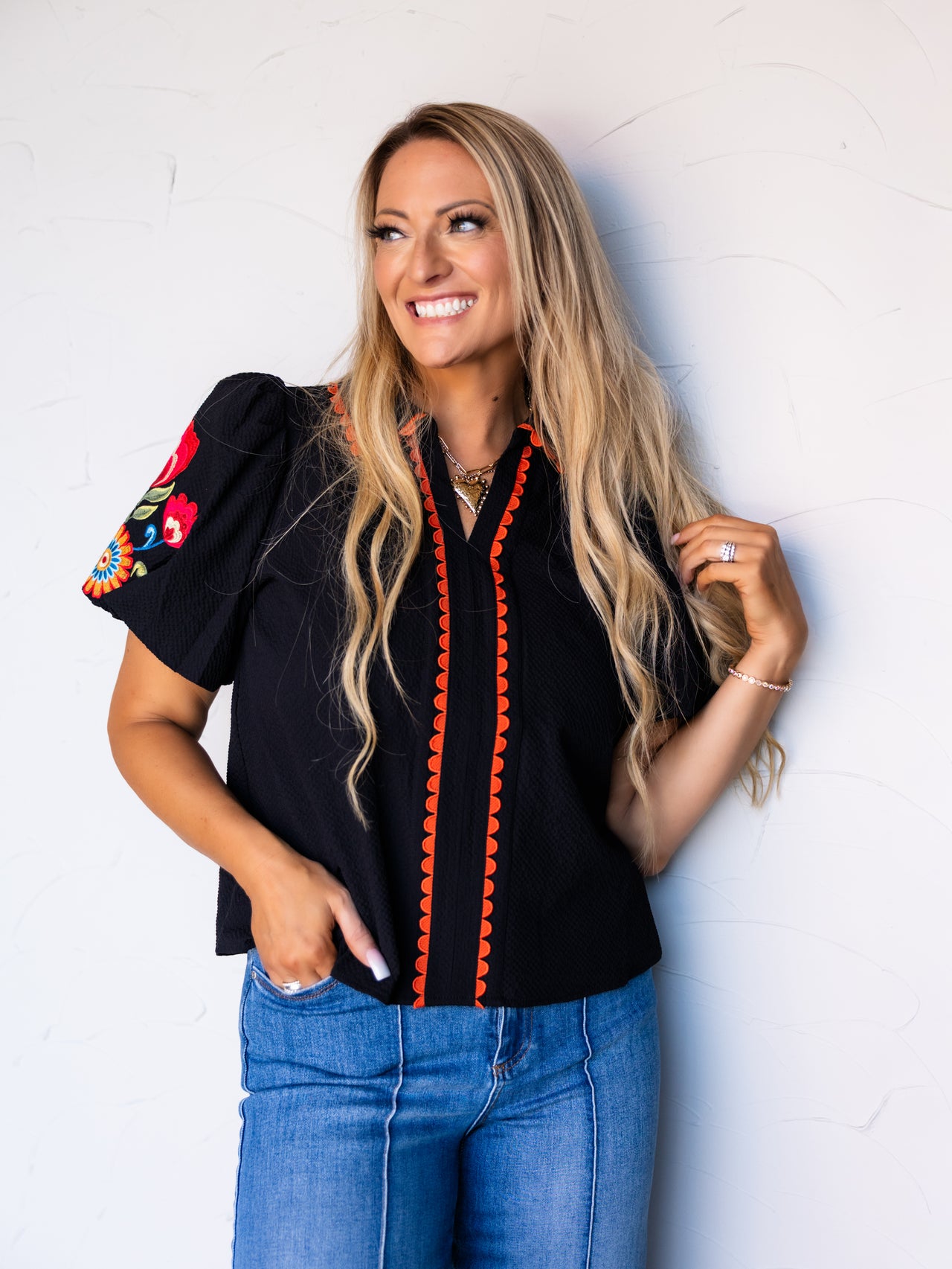 Be The Movement Floral Puff Sleeve Top
