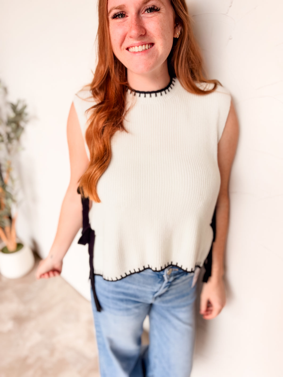 Fresh Perspective Side Tie Knit Sweater