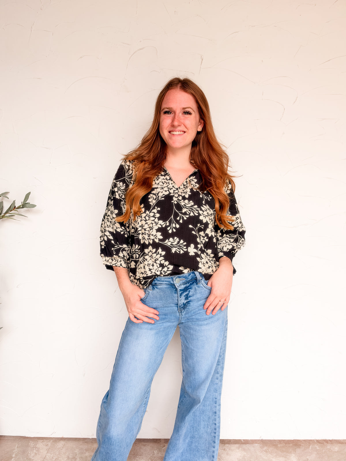 Until I Found You Cherry Blossom Scallop Hem Top