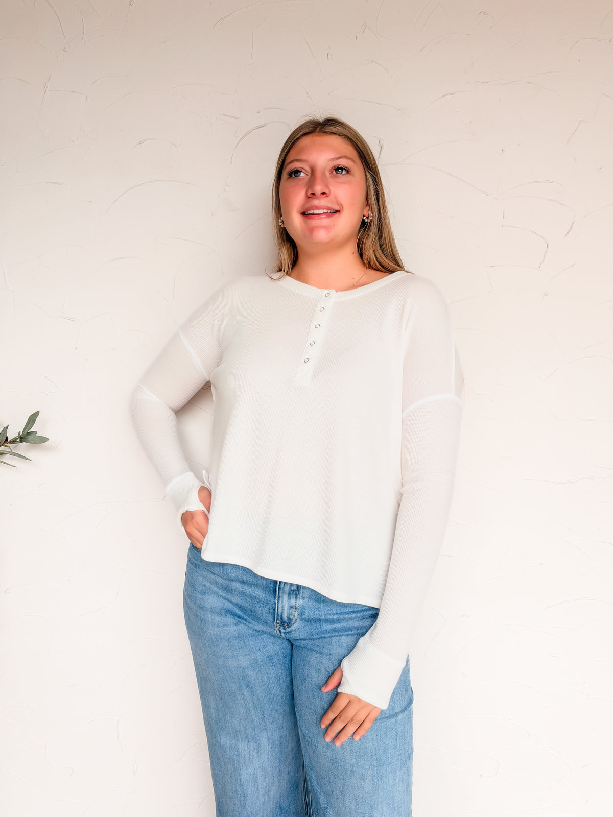 On The Day Henley Knit Top