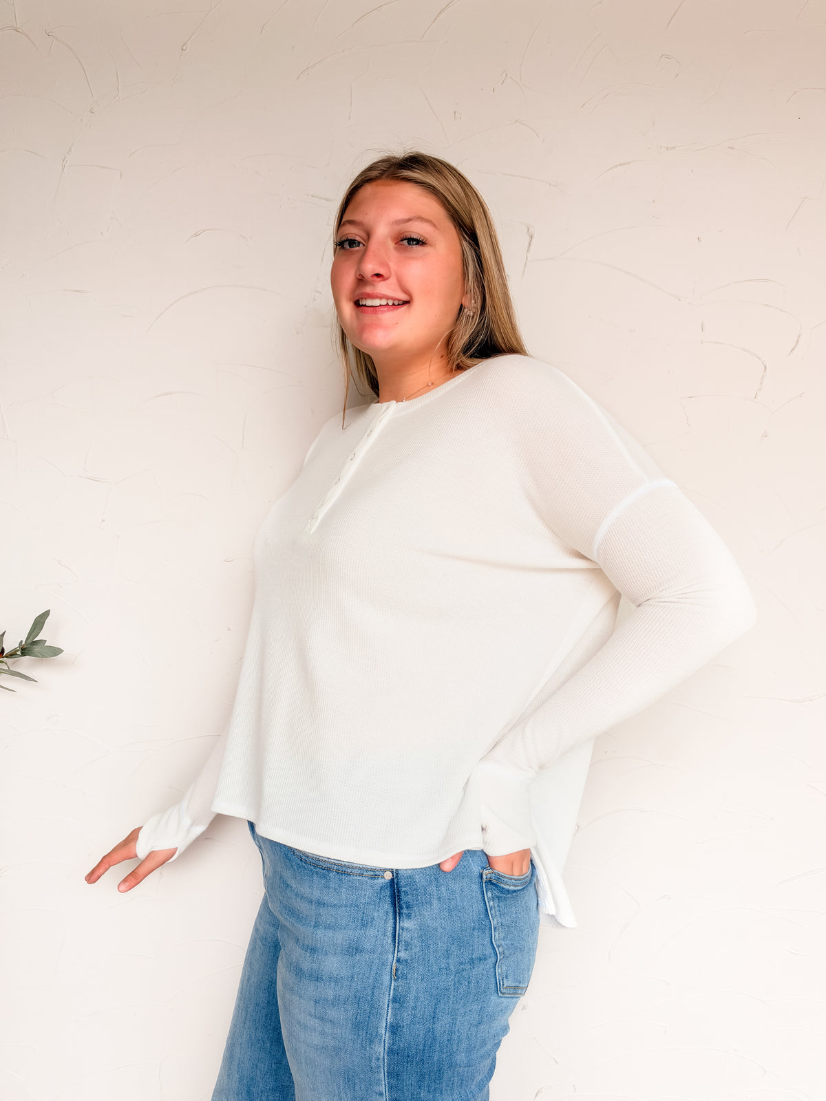 On The Day Henley Knit Top