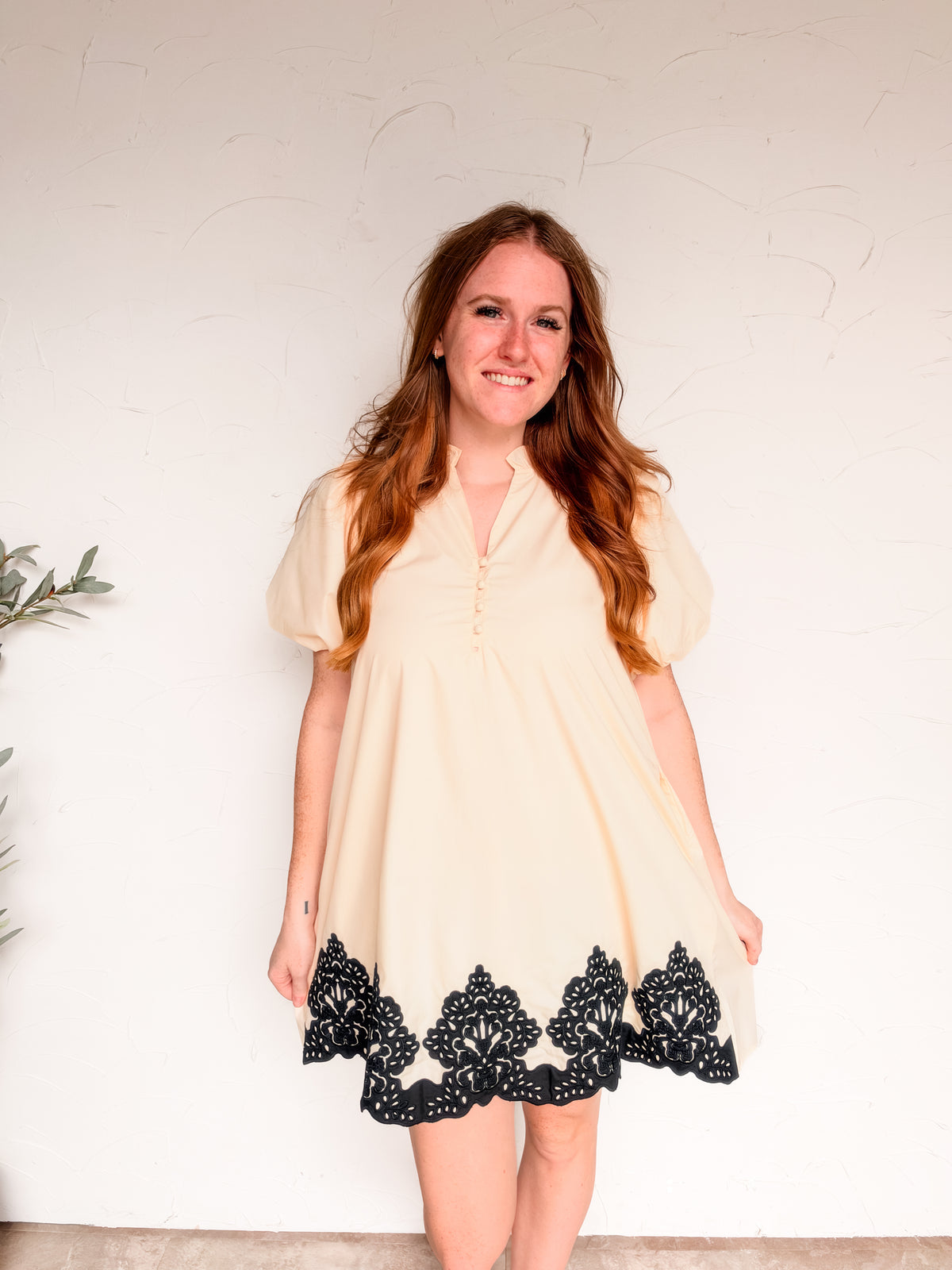 You're The One For Me Embroidered Hem Dress