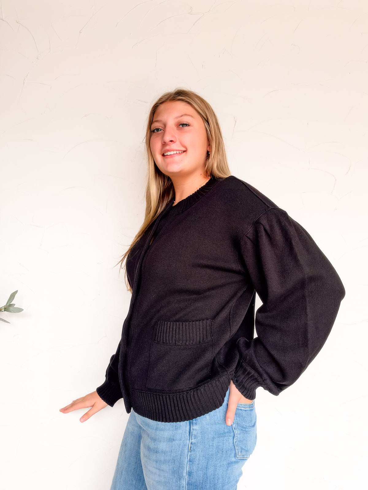 Cozy Horizon Button Up Cardigan- Black