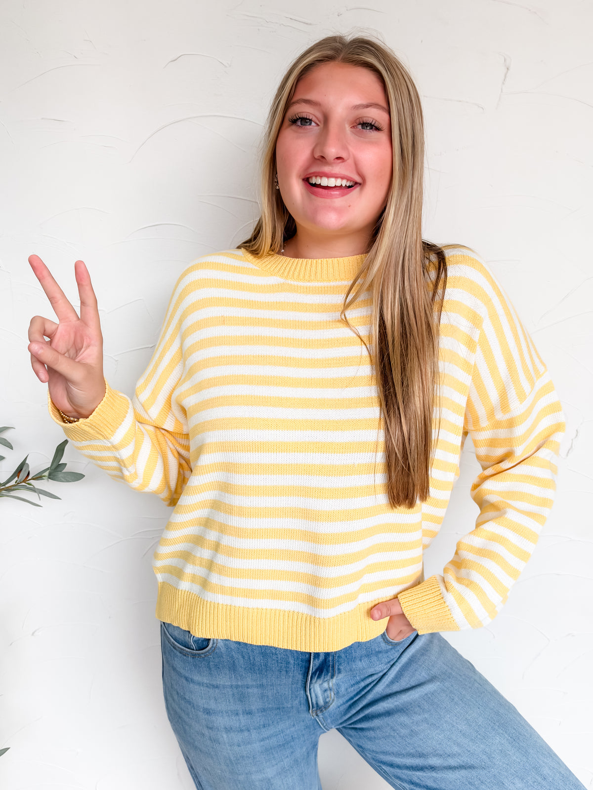 Keep it a Mystery Striped Crewneck Sweater - Yellow